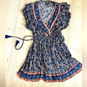 Floral, mock wrap summer dress.